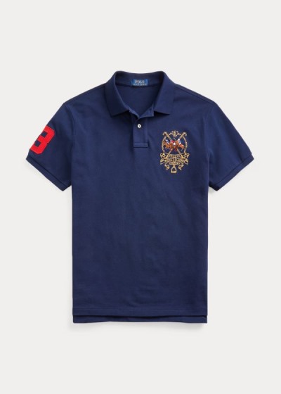 Polos Polo Ralph Lauren Hombre Azul Marino - Custom Slim Triple-Pony - MWIRN8976